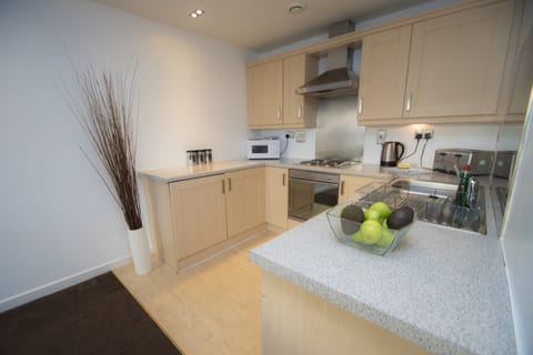 Standard Apartment, 2 Bedrooms | Private kitchen | Full-size fridge, microwave, oven, stovetop