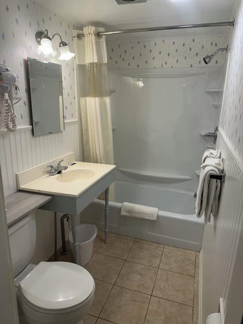 Deluxe Room, 1 Queen Bed | Bathroom | Hair dryer, towels