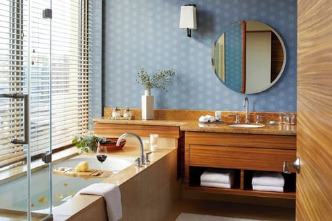 Penthouse, 1 Bedroom | Bathroom | Separate tub and shower, deep soaking tub, designer toiletries