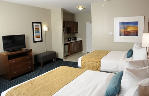 Deluxe Room, 2 Queen Beds (The Lodge) | Premium bedding, pillowtop beds, blackout drapes, iron/ironing board