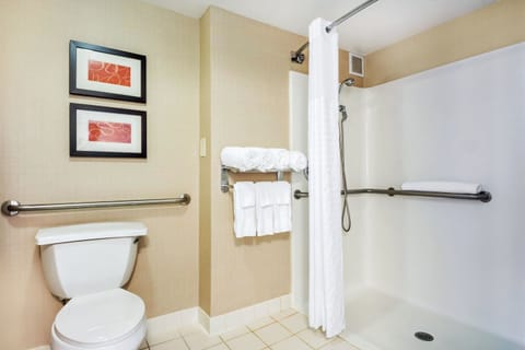 Room, 1 Twin Bed, Accessible, Non Smoking | Bathroom | Combined shower/tub, free toiletries, hair dryer, towels