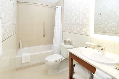 Room, 2 Queen Beds, Non Smoking | Bathroom | Hair dryer, towels