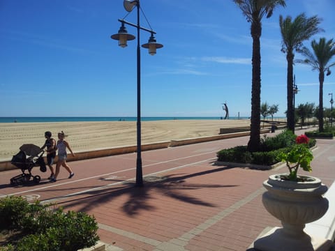 On the beach, white sand