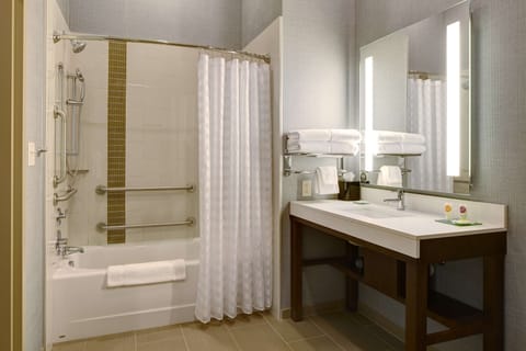 Room, 2 Queen Beds, Accessible, Bathtub | Bathroom | Free toiletries, hair dryer, towels, soap