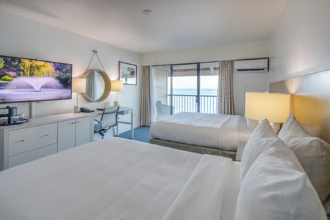 2 Queen Beds, Ocean View, Non Smoking | In-room safe, desk, laptop workspace, iron/ironing board