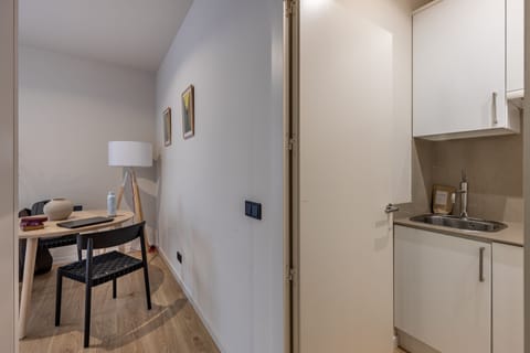 Studio | Private kitchen | Fridge, microwave, stovetop, electric kettle