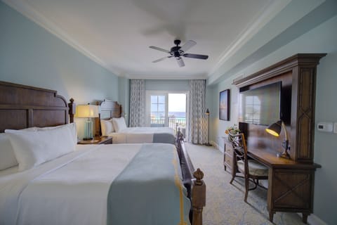 Suite, 1 Bedroom, Pool View (2 Queens) | Premium bedding, pillowtop beds, in-room safe, desk