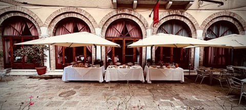 Outdoor banquet area