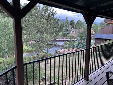 Centennial Cabin, Riverfront Deck, 2 Queen Bedroom, Kitchen | Terrace/patio