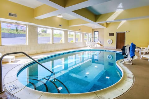 Indoor pool, sun loungers