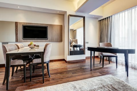 Premier Suite, 1 Bedroom, Accessible, City View | Living area | LED TV, pay movies