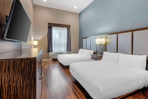 Suite, 2 Queen Beds, Accessible, Bathtub (with Sofabed) | Pillowtop beds, desk, laptop workspace, blackout drapes