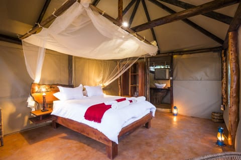 Double Room (Safari Tent) | Premium bedding, memory foam beds, individually furnished, desk