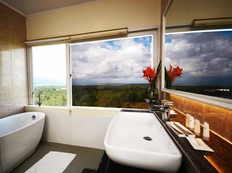 Premiere Deluxe | Bathroom | Shower, rainfall showerhead, free toiletries, hair dryer