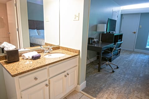 Standard Room, 2 Queen Beds | Bathroom | Combined shower/tub, free toiletries, hair dryer, towels