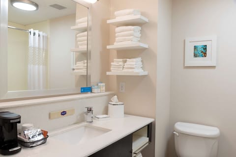 Room, 2 Queen Beds | Bathroom | Hair dryer, towels