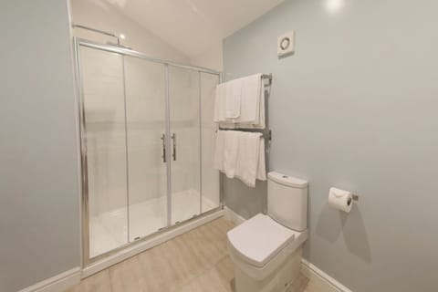 Junior Suite | Bathroom | Shower, rainfall showerhead, free toiletries, hair dryer