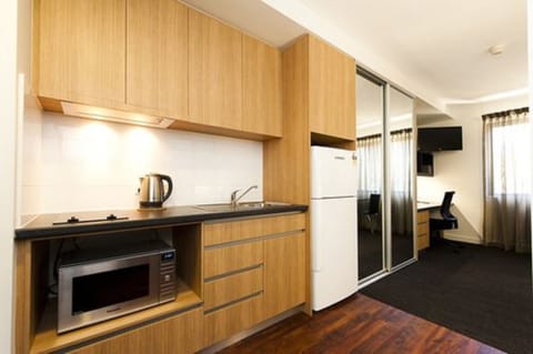 Executive Studio | Private kitchen | Full-size fridge, microwave, oven, coffee/tea maker