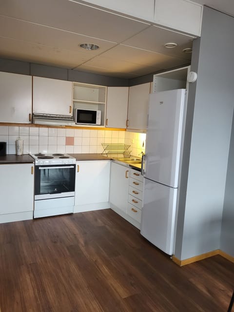 Apartment 3 rooms, 3 single beds (90cm) | Private kitchen | Full-size fridge, microwave, oven, stovetop