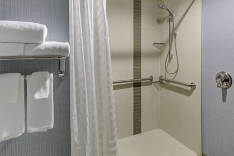 Room, 1 King Bed with Sofa bed, Accessible (with Shower) | Bathroom | Combined shower/tub, free toiletries, towels