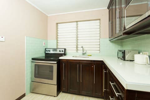 Premium Apartment, 2 Bedrooms, City View, Executive Level | Private kitchen | Full-size fridge, microwave, oven, stovetop