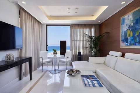 Penthouse | Living room | 50-inch Smart TV with satellite channels, TV, Netflix