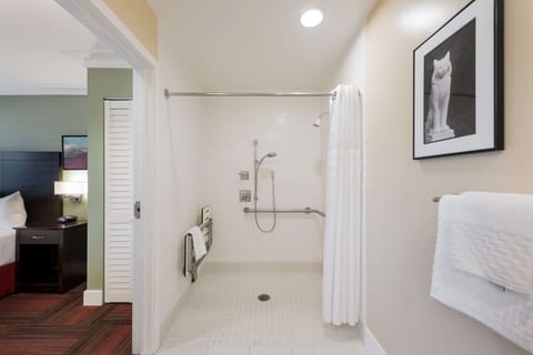 Shower, eco-friendly toiletries, hair dryer, towels