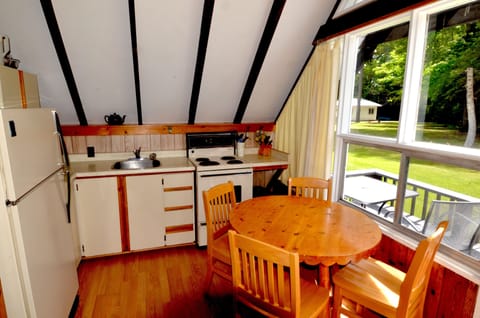 Chalet, 3 Bedrooms | Private kitchen | Full-size fridge, microwave, oven, stovetop