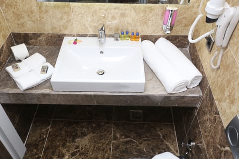 Family Room | Bathroom | Shower, rainfall showerhead, free toiletries, hair dryer