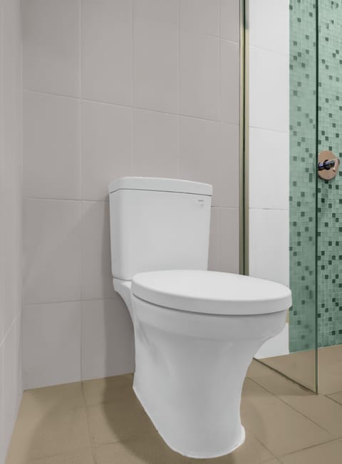 Shower, free toiletries, towels