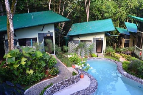 Outdoor pool, pool umbrellas