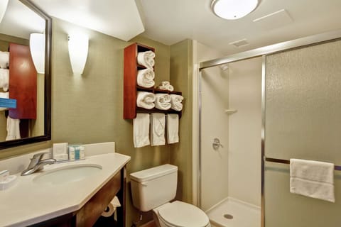 Deluxe Room, 1 King Bed | Bathroom | Combined shower/tub, designer toiletries, hair dryer, towels