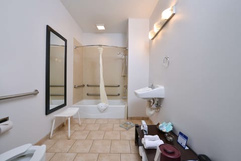 Standard Room, 1 Double Bed, Accessible, Bathtub | Bathroom | Free toiletries, hair dryer, towels