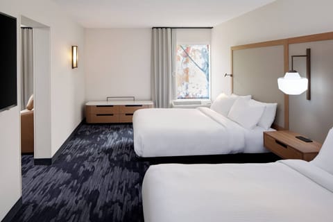 Suite, 2 Queen Beds | Premium bedding, desk, laptop workspace, blackout drapes