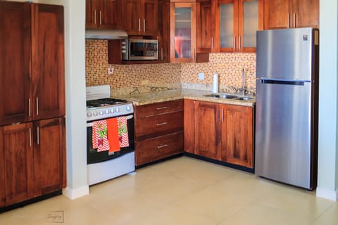 Superior Apartment, 2 Bedrooms, Terrace, Courtyard View | Private kitchen | Full-size fridge, microwave, oven, stovetop