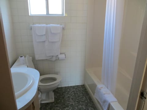 Combined shower/tub, spring water tub, towels