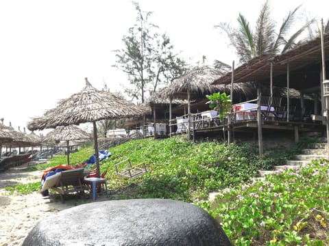 On the beach, white sand