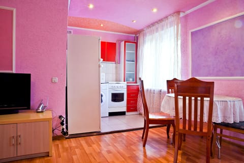 Family Apartment, 1 Bedroom, Balcony (83A Kunaev St.) | Private kitchenette | Fridge, microwave, stovetop, electric kettle