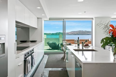 Penthouse, 4 Bedrooms, Lake View | Private kitchen | Fridge, microwave, oven, stovetop