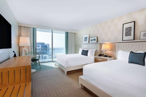 Deluxe Room, 2 Queen Beds (Partial Gulf View) | Hypo-allergenic bedding, pillowtop beds, in-room safe, desk