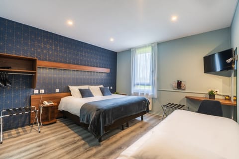 Superior Triple Room, Garden View | Desk, blackout drapes, iron/ironing board, free WiFi