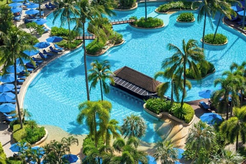 3 outdoor pools, open 8:00 AM to 9:00 PM, pool umbrellas, sun loungers