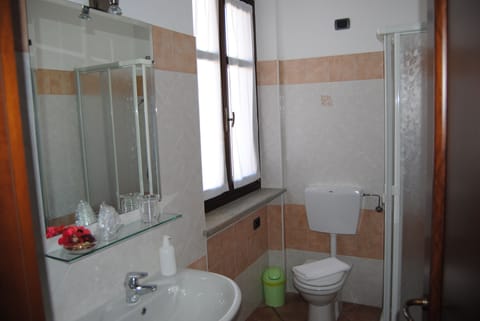 Shower, free toiletries, hair dryer, bidet