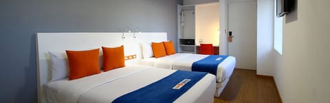 Standard Quadruple Room, 2 Double Beds | In-room safe, desk, laptop workspace, free WiFi