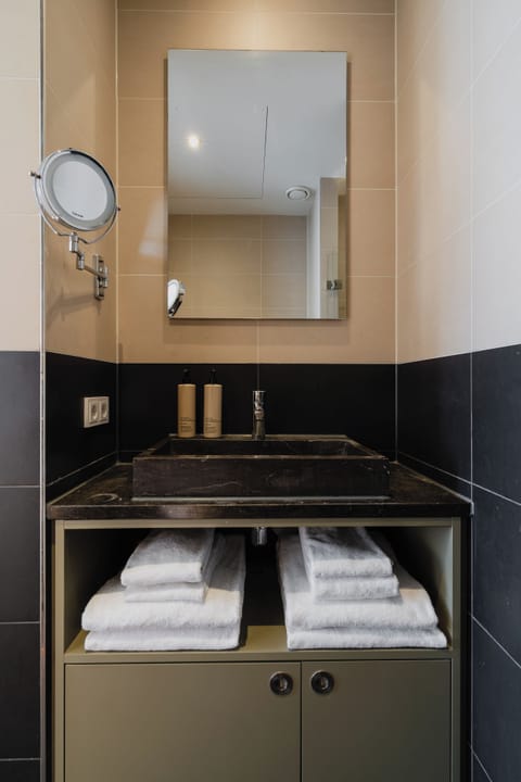 Family Room, Annex Building (Street View) | Bathroom | Rainfall showerhead, designer toiletries, hair dryer, bathrobes