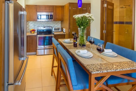 Luxury Suite, 1 Bedroom, Kitchen, Ocean View | Private kitchen | Full-size fridge, microwave, oven, coffee/tea maker