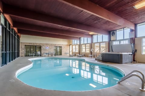 Indoor pool, open 9:00 AM to 10:00 PM, sun loungers