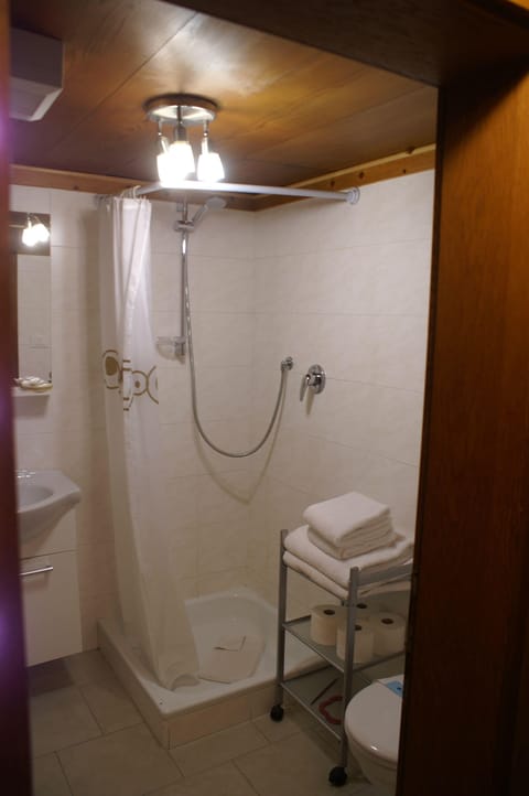 Family Room (Rifugio) | Bathroom | Shower, free toiletries, hair dryer, towels