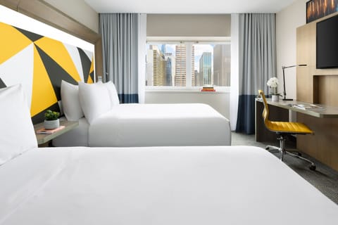 Room, 2 Double Beds, City View (Social) | Hypo-allergenic bedding, in-room safe, desk, blackout drapes