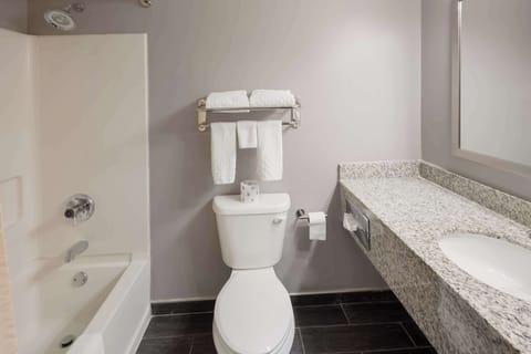 Suite, 1 King Bed, Non Smoking, Refrigerator | Bathroom | Eco-friendly toiletries, hair dryer, towels